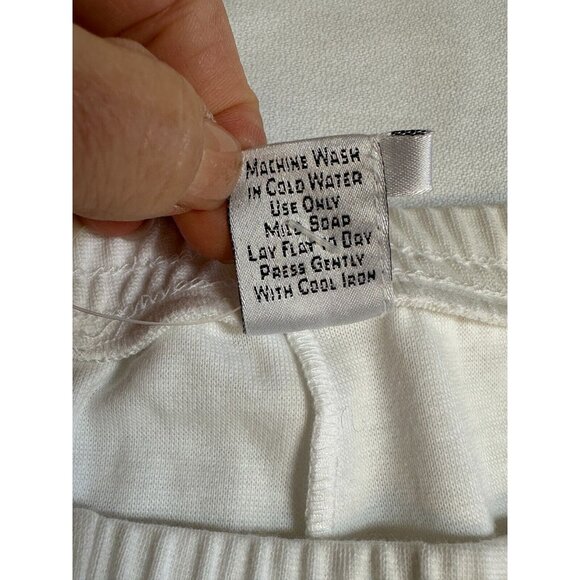 Peruvian Connection Pant Set Pima Cotton White Top is Medium Pants are Small NEW - Picture 12 of 15